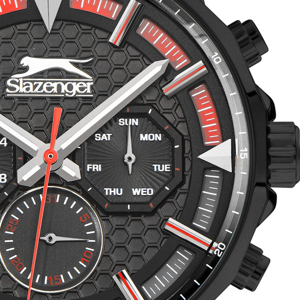 Slazenger Solid Black Gents Multi Function stainless steel  Watch - SL.9.2216.2.05