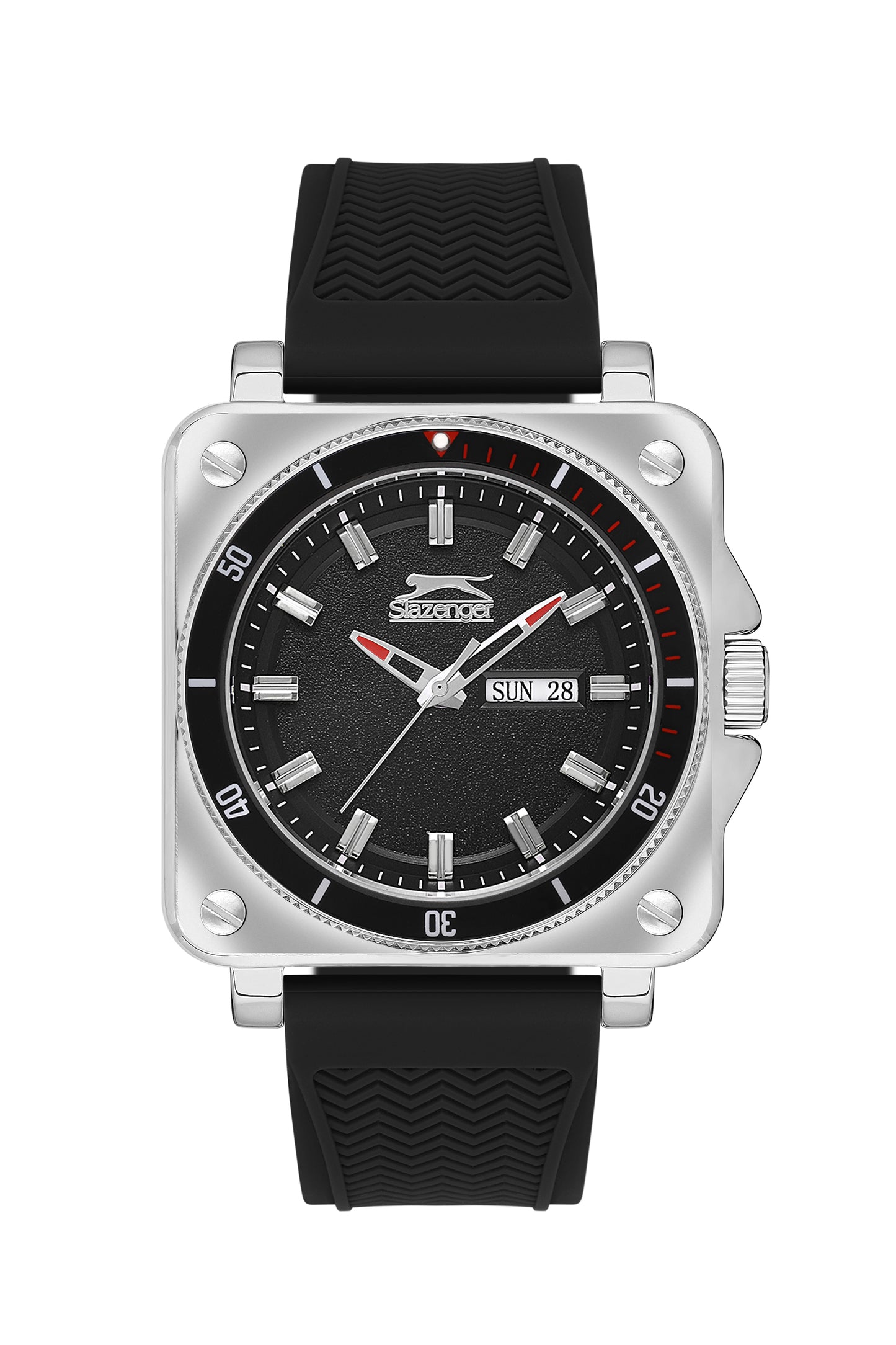 Slazenger Gents Silver Case with PU Strap Watch - SL.9.2233.1.01