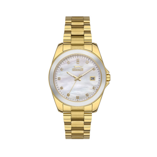 Slazenger Crystal Gold Stainless Steel Bracelet Watch - SL.9.2142.3.05